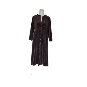 Vintage Eddie Bauer Button-Front Velvet Sweater Dress Fall Winter Fashion Sz PS